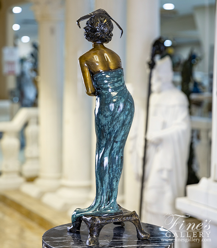 Bronze Statues  - Bathing Miradi Female Statue - BS-217